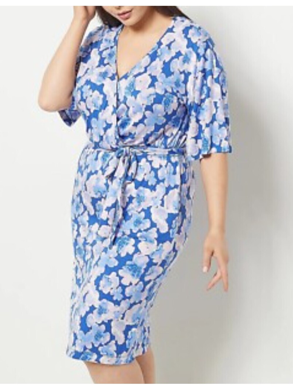 JASON WU blue purple floral jersey dress sz 3X